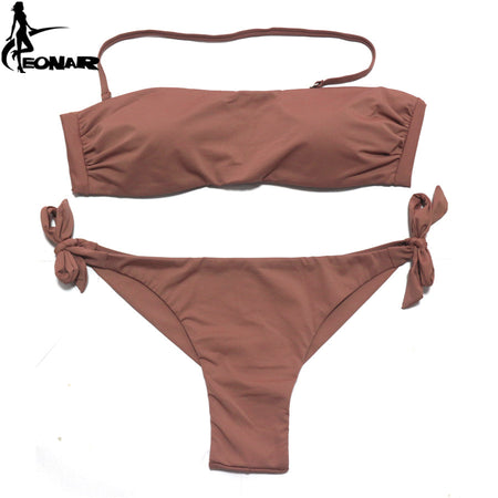 2019 Sexy Solid Thong Bikini Brazilian Cut Swimwear Women Bottom Adjustable Briefs Swimsuit Panties Underwear Thong Bathing Suit