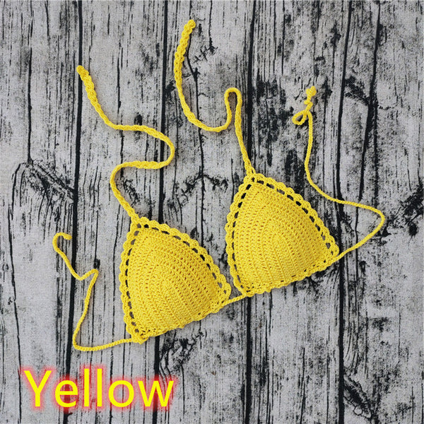 11 Color Beach Crochet Bikini Tops Beach Push up OR Interlining Beach Women Swimwear Top