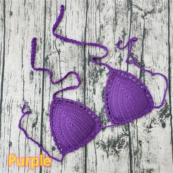11 Color Beach Crochet Bikini Tops Beach Push up OR Interlining Beach Women Swimwear Top