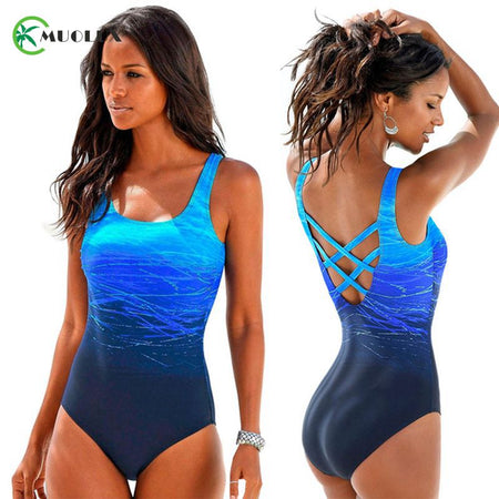 Aipbunny Bohemia Print Retro Front Zipper One Piece Swimsuits Sexy Woman Monokini Female bodysuit Bathing Suits Swimwear Bikinis