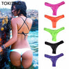 TOKITIND 2020 Cheeky Bottom Sexy Brazilian Mini Thong V Shape G-String Bikini Beach Underwear Swimwear Briefs Swimsuit Panties