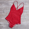 Women Solid Bikinis Sexy Bandage One Piece Backless Swimsuit Female Bathing Suits Bodysuit Beach Wear New Swim Suit Monokini