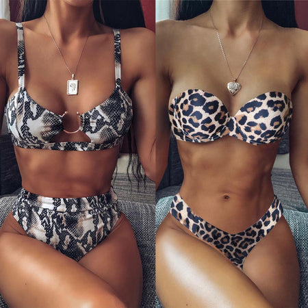 BANDEA push up swimsuit women swimwear brazilian bikini set print bathing suit halter top bikinis women 2019 biquini mujer