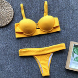 Push up thong bikini 2019 High cut one piece swimsuit female monokini String sexy bathing suit Ribbed backless bodysuit swimwear
