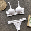 Push up thong bikini 2019 High cut one piece swimsuit female monokini String sexy bathing suit Ribbed backless bodysuit swimwear