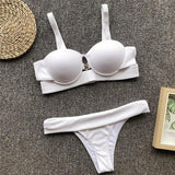 Push up thong bikini 2019 High cut one piece swimsuit female monokini String sexy bathing suit Ribbed backless bodysuit swimwear