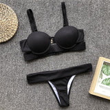 Push up thong bikini 2019 High cut one piece swimsuit female monokini String sexy bathing suit Ribbed backless bodysuit swimwear