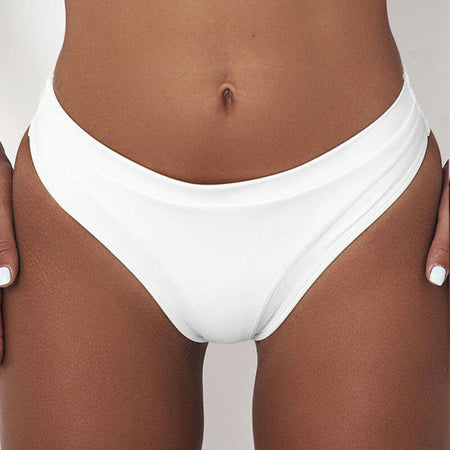 2019 Sexy Solid Thong Bikini Brazilian Cut Swimwear Women Bottom Adjustable Briefs Swimsuit Panties Underwear Thong Bathing Suit