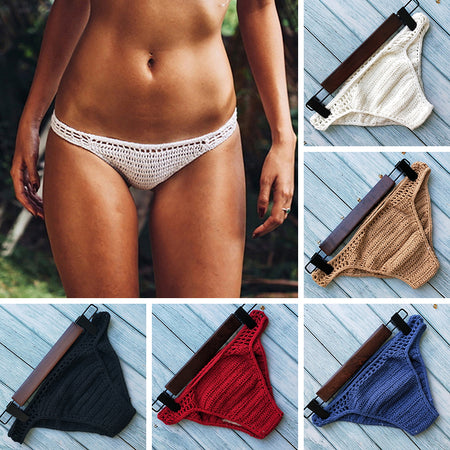 2019 Sexy Solid Thong Bikini Brazilian Cut Swimwear Women Bottom Adjustable Briefs Swimsuit Panties Underwear Thong Bathing Suit